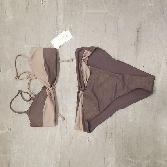 💕L*SPACE💕 Shimmer Bikini Set Ringo Bikini Top + Nancy Lee Bikini Bottom L NWT - Picture 14 of 16